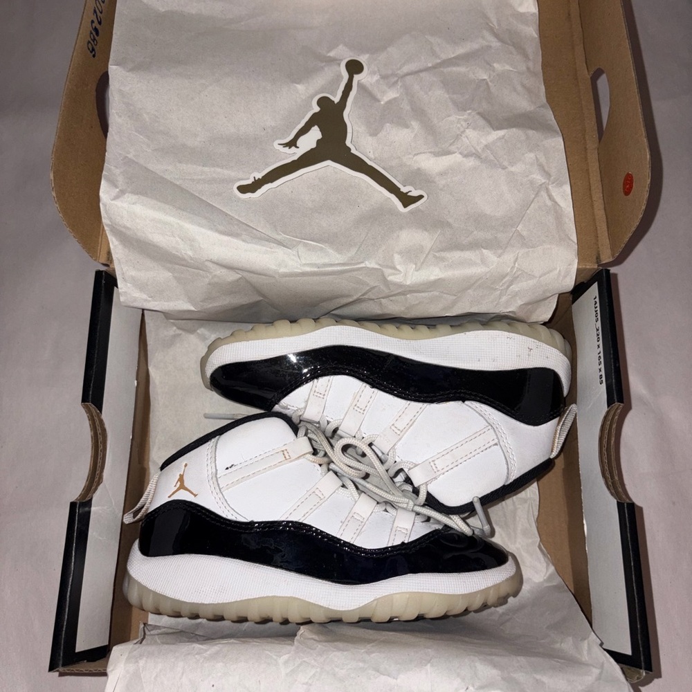 Jordan Kids White and Black Sneakers